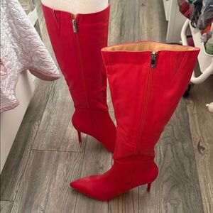 New York & Company Vibrant Red Heeled Boots